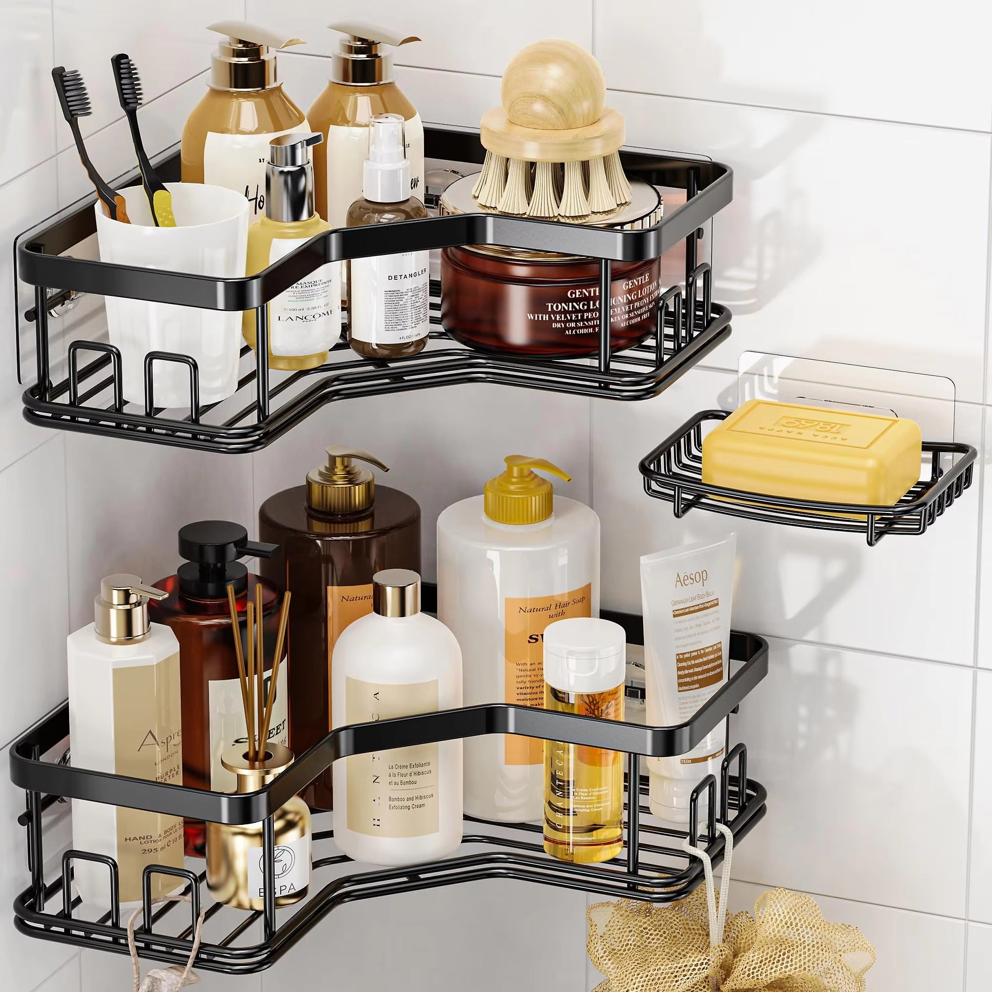 Shower Caddy 3 Pack Shower Organizer with Soap Holder