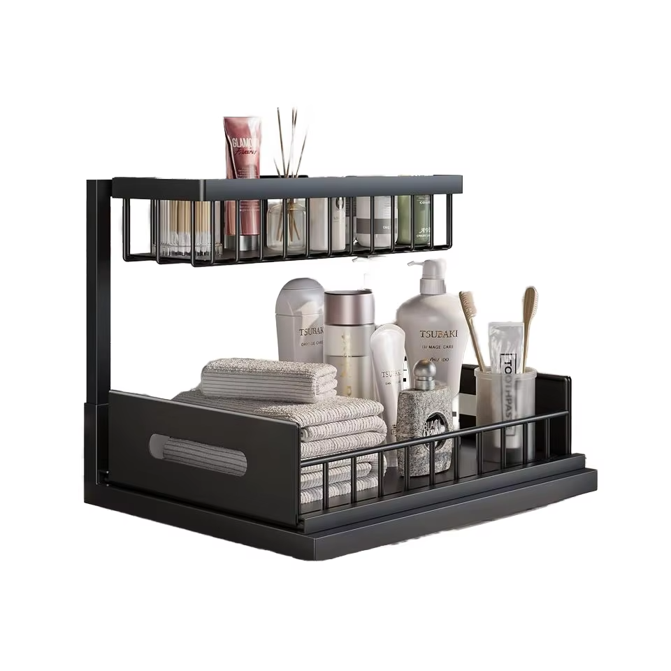 2 Pack Metal Under Sink Organizers and Storage