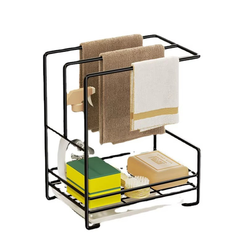 Sink Caddy Sponge Holder with Dishcloth Drying Rack