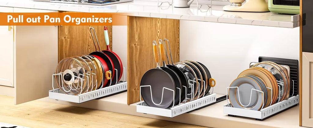 Pots and Pans Organizer Under Cabinet
