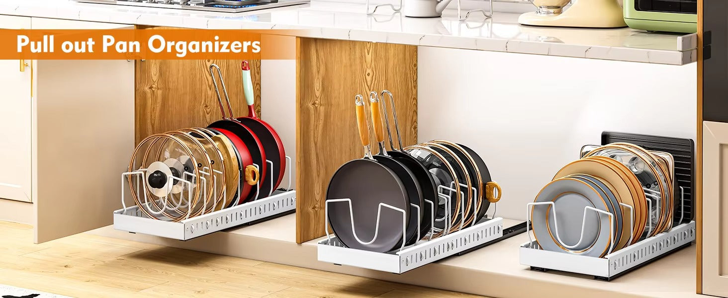 Pots and Pans Organizer Under Cabinet