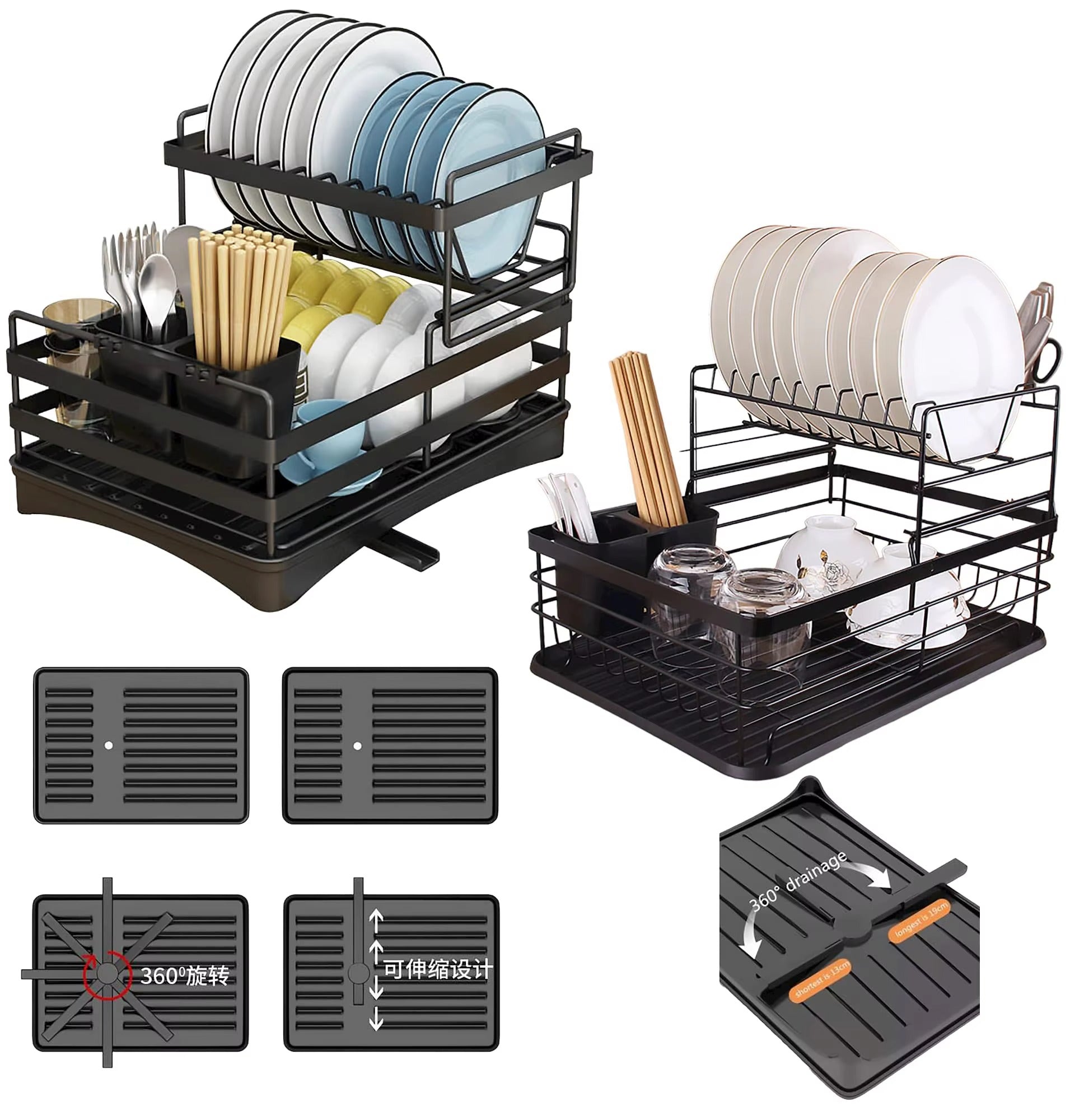 Detachable Large Capacity Dish Drainer Organizer