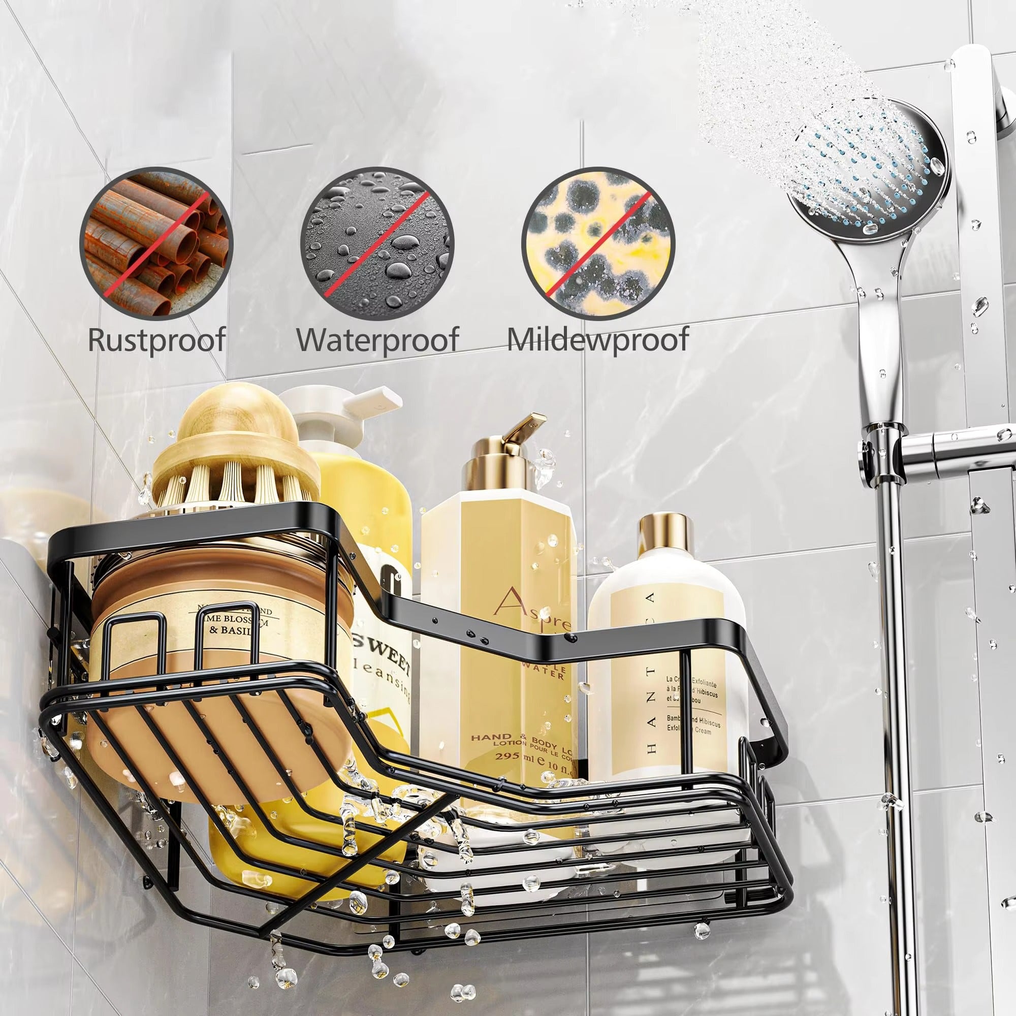 Shower Caddy 3 Pack Shower Organizer with Soap Holder