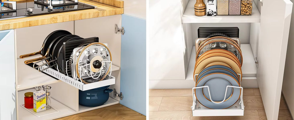 Pots and Pans Organizer Under Cabinet