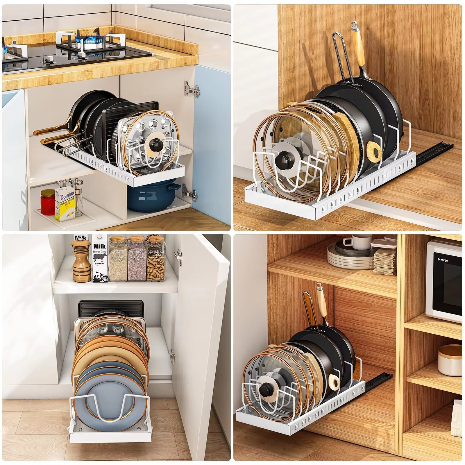 Pots and Pans Organizer Under Cabinet