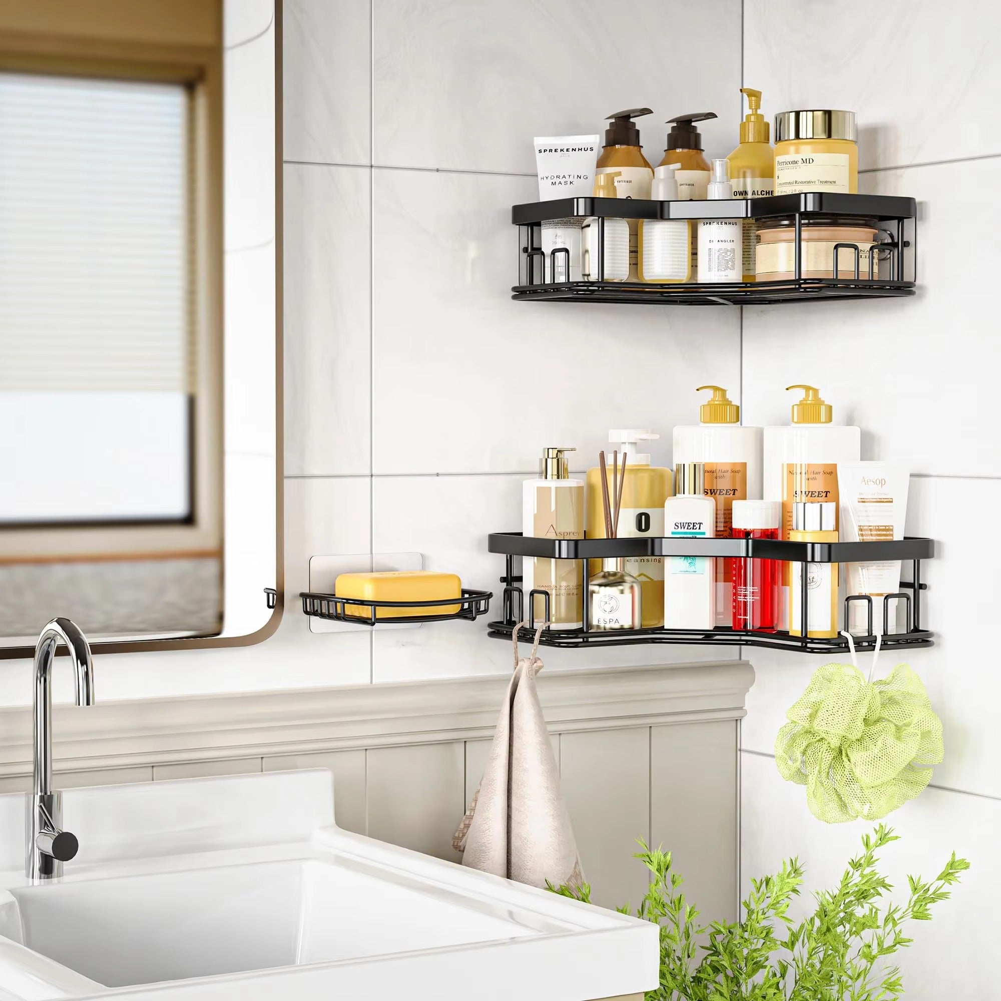 Shower Caddy 3 Pack Shower Organizer with Soap Holder
