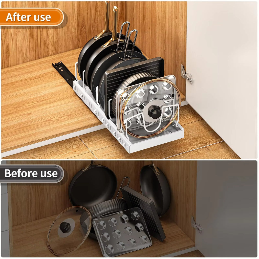 Pots and Pans Organizer Under Cabinet