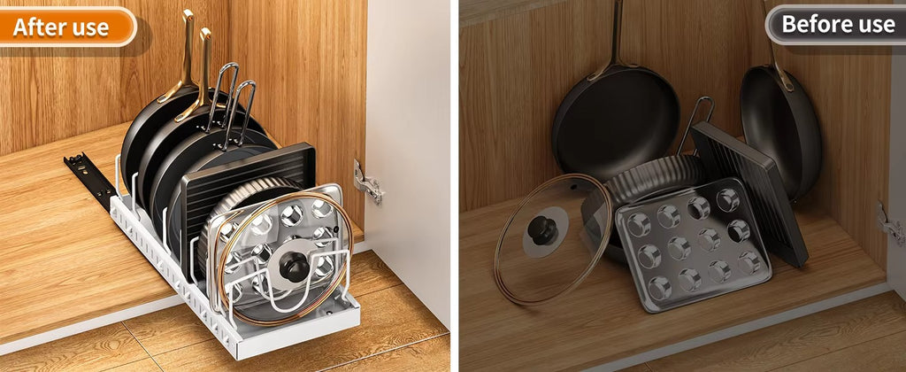 Pots and Pans Organizer Under Cabinet